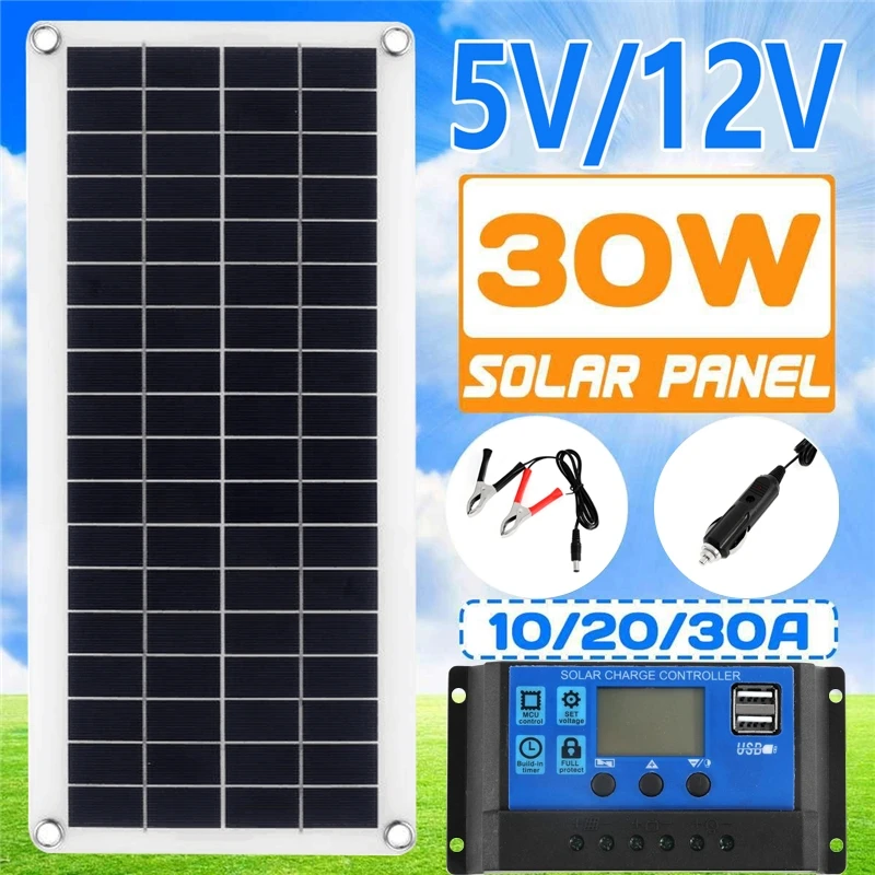 Solar Panel Kit 30W 12V Dual U - đánh giá và giá Solar Panel Monocrystalline