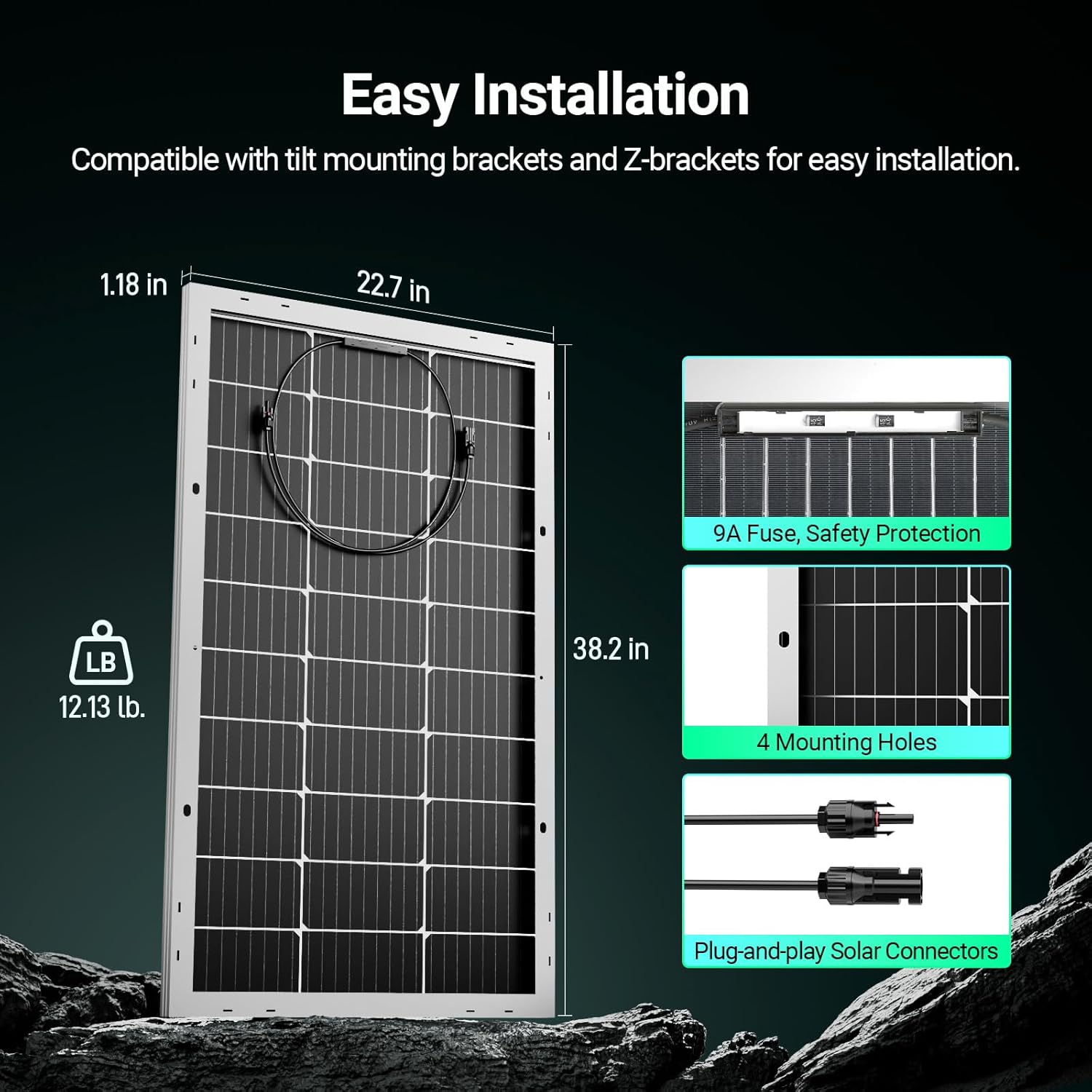 400W Bifacial 12V Monocrystall - đánh giá và giá Solar Panel Monocrystalline