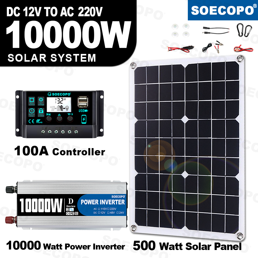 10000W Solar Generator Kit 500 - đánh giá và giá Solar Panel Monocrystalline